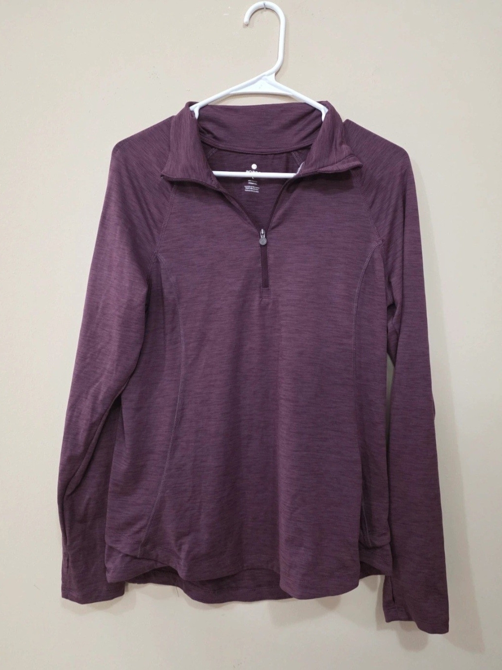 Apana Heathered Plum Half-Zip Pullover